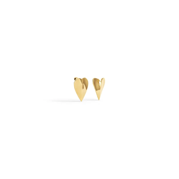 Alaia Le Coeur Torn Earrings in Gold | Earrings | Luxury Shoes 