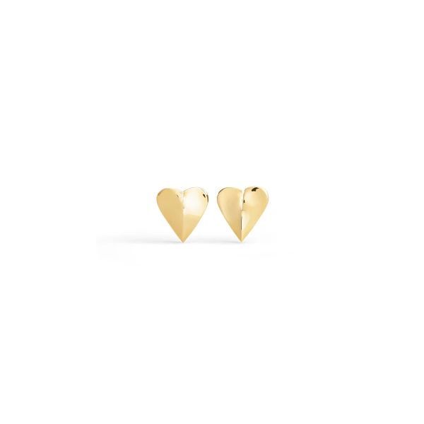 Alaia Le Coeur Torn Earrings in Gold | Earrings | Luxury Shoes 