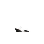 Alaia Le Coeur Wedge Mules in Patent Leather, Black, 60 mm | Mules | Luxury Shoes 
