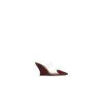 Alaia Le Coeur Wedge Mules in Patent Leather, Garnet Red | Mules | Luxury Shoes 