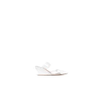 Alaia Le Coeur Wedge Mules in Patent Leather, Optical White, 60 mm | Mules | Luxury Shoes 