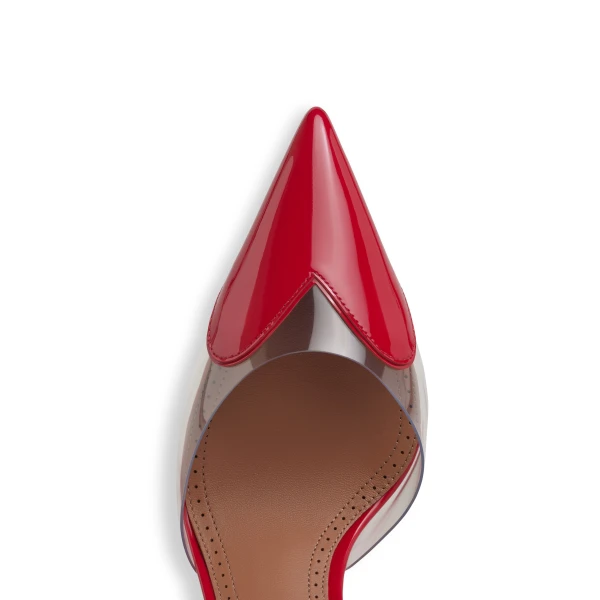 Alaia Le Coeur Wedge Mules in Patent Leather, Red | Mules | Luxury Shoes 