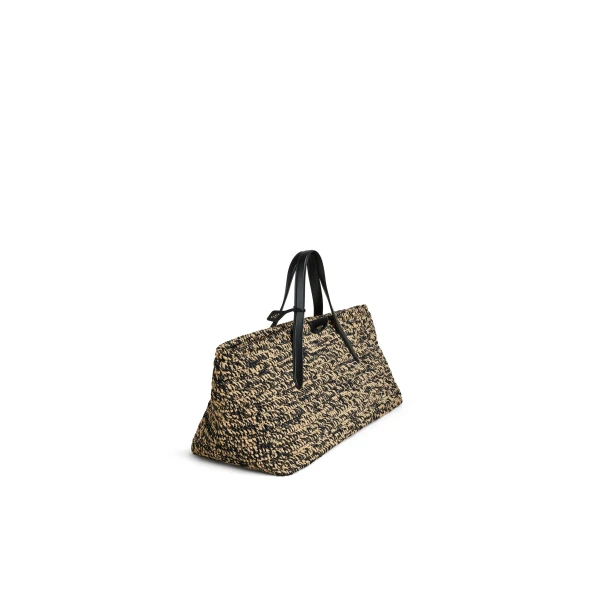Alaia Le Panier East West Large Bag in Raffia, Natural and Black | Totes & Top-Handle Bags | Luxury Shoes 