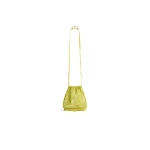 Alaia Le Pochon Bag in Fishnet, Lemon Yellow | Shoulder & Crossbody Bags | Luxury Shoes 