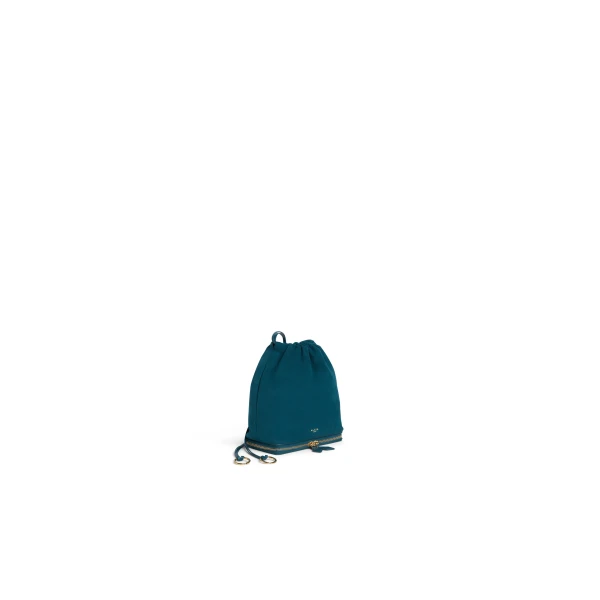 Alaia Le Pochon Bag in Suede, China Blue | Shoulder & Crossbody Bags | Luxury Shoes 