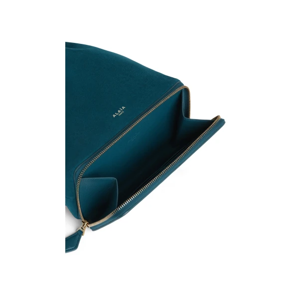 Alaia Le Pochon Bag in Suede, China Blue | Shoulder & Crossbody Bags | Luxury Shoes 