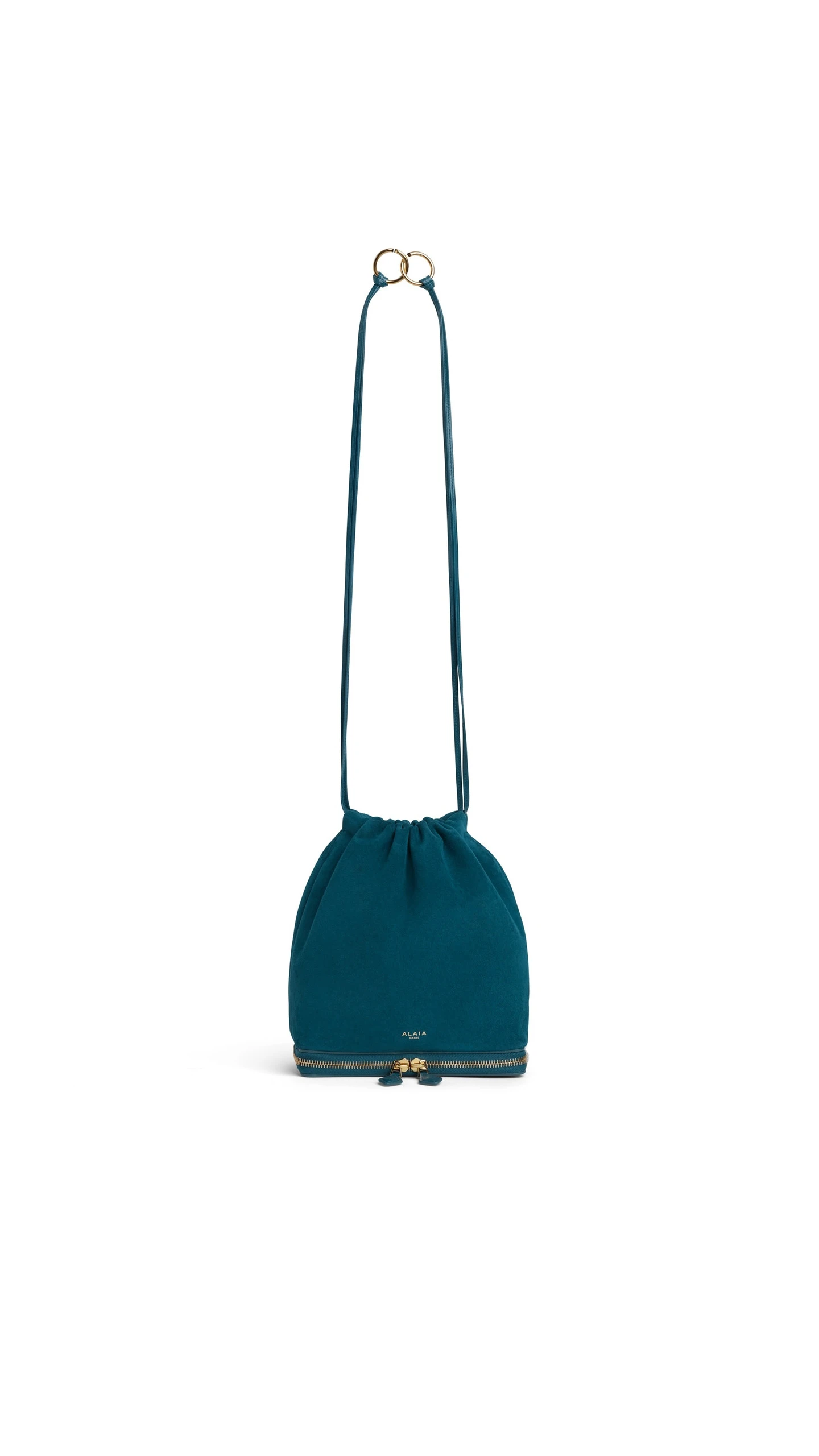 Alaia Le Pochon Bag in Suede, China Blue Alaia Le Pochon Bag in Suede, China Blue | Shoulder & Crossbody Bags | Luxury Shoes