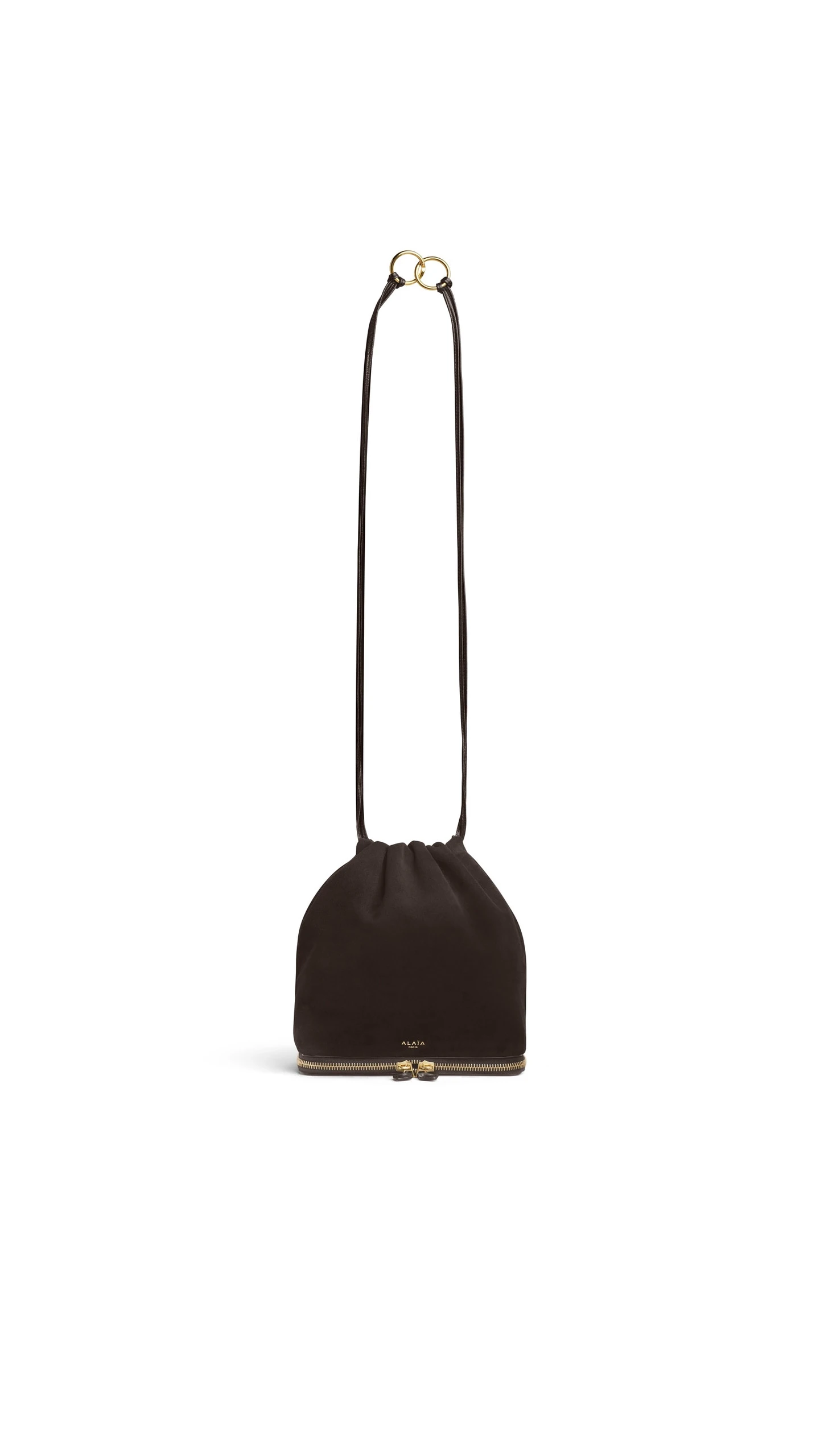 Alaia Le Pochon Bag in Suede, Dark Brown Alaia Le Pochon Bag in Suede, Dark Brown | Shoulder & Crossbody Bags | Luxury Shoes