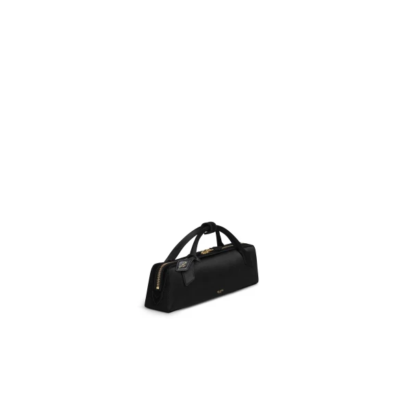 Alaia Le Teckel Clutch in Satin, Black | Clutch Bags | Luxury Shoes 