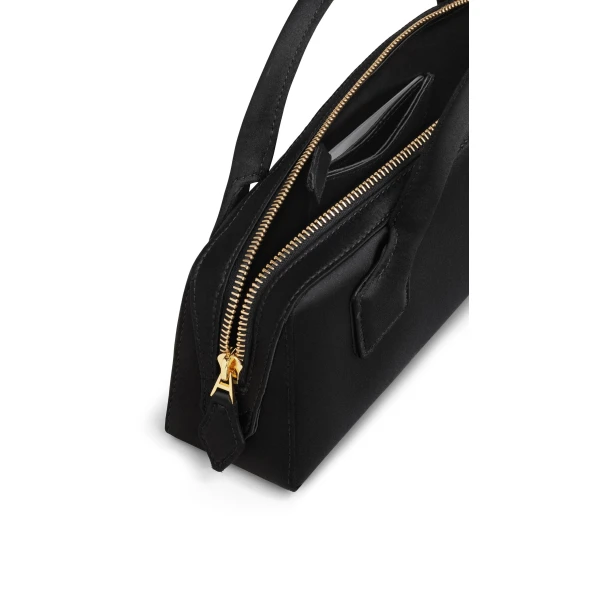 Alaia Le Teckel Clutch in Satin, Black | Clutch Bags | Luxury Shoes 