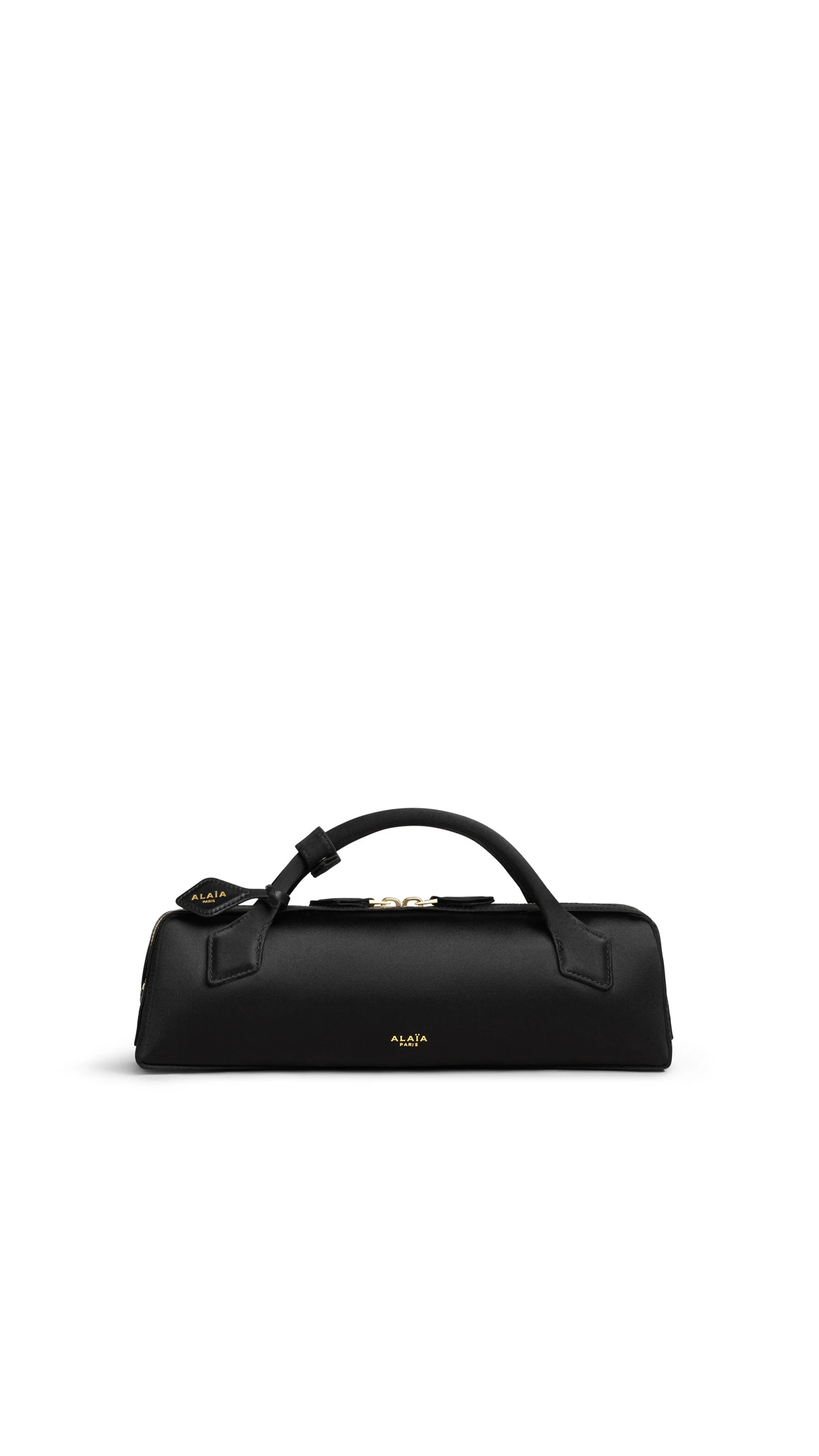Alaia Le Teckel Clutch in Satin, Black Alaia Le Teckel Clutch in Satin, Black | Clutch Bags | Luxury Shoes