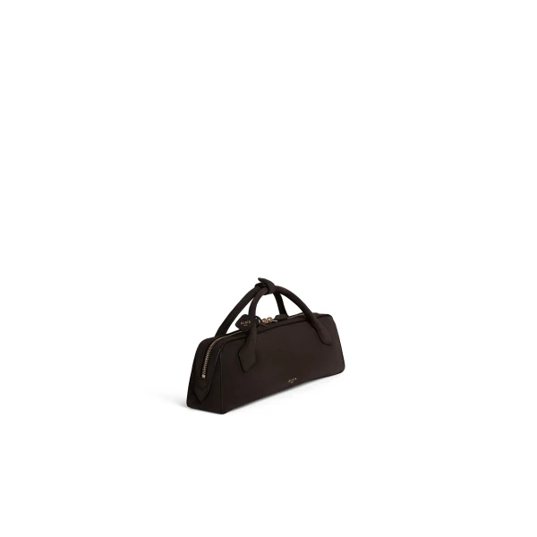 Alaia Le Teckel Clutch in Suede, Dark Brown | Clutch Bags | Luxury Shoes 
