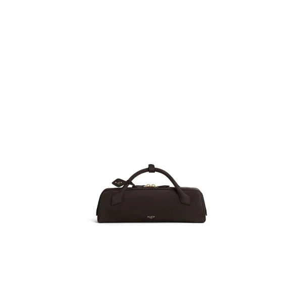 Le Teckel Clutch in Suede, Dark Brown