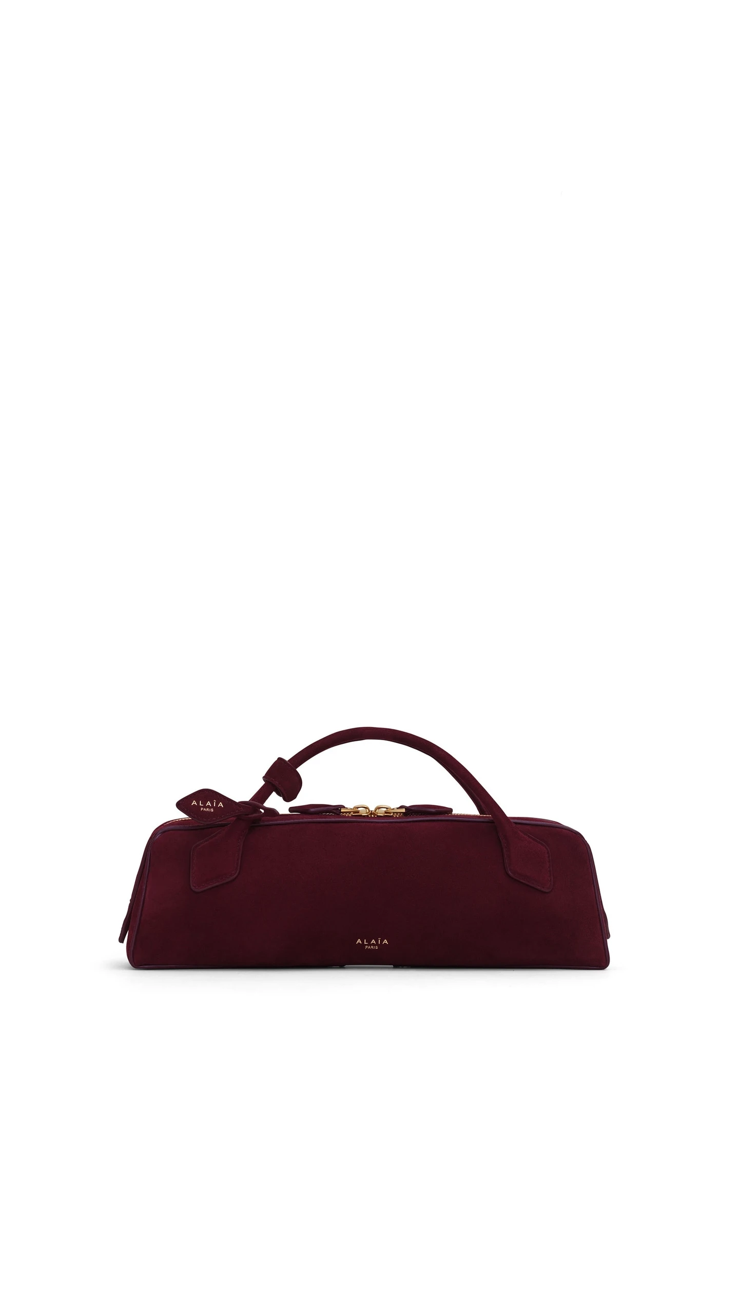 Alaia Le Teckel Clutch in Suede, Garnet Red Alaia Le Teckel Clutch in Suede, Garnet Red | Clutch Bags | Luxury Shoes