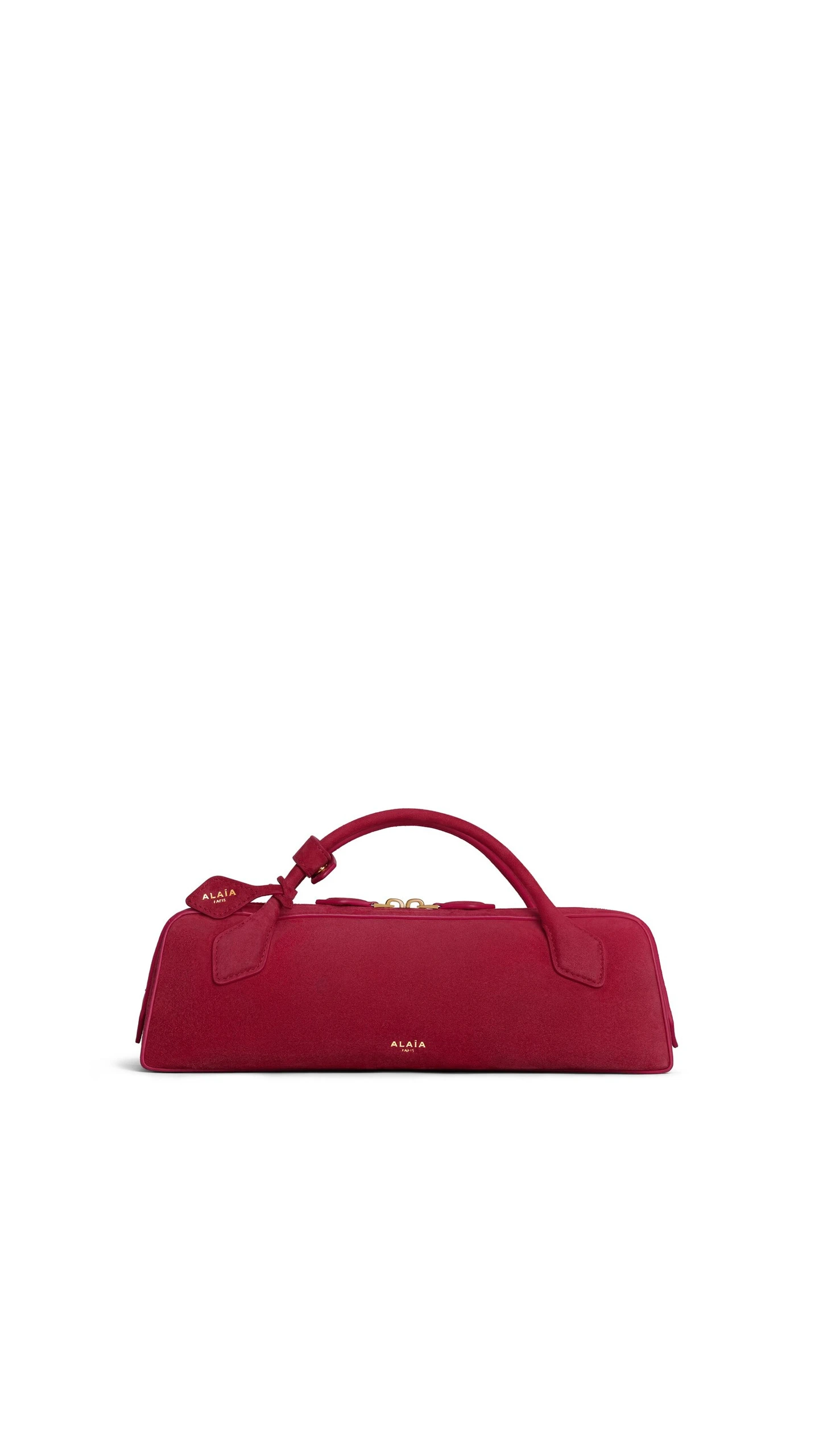 Alaia Le Teckel Clutch in Suede, Raspberry Alaia Le Teckel Clutch in Suede, Raspberry | Clutch Bags | Luxury Shoes