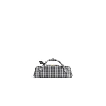 Alaia Le Teckel Clutch in Vichy Print, Black and White | Clutch Bags | Luxury Shoes 