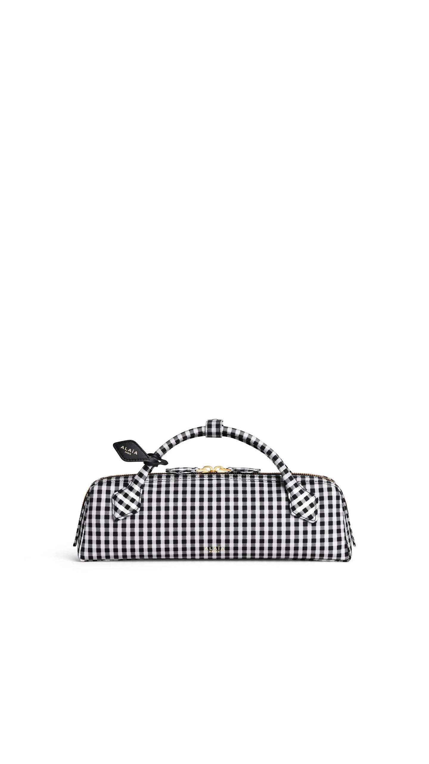 Alaia Le Teckel Clutch in Vichy Print, Black and White Alaia Le Teckel Clutch in Vichy Print, Black and White | Clutch Bags | Luxury Shoes