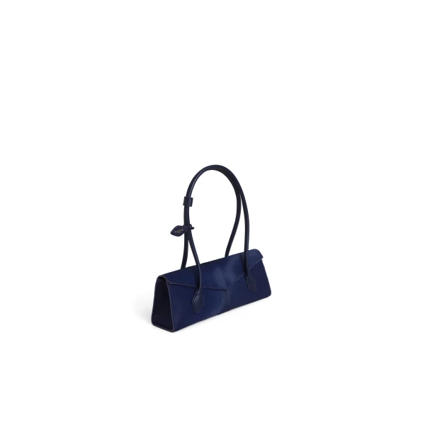 Alaia Le Teckel Flap Medium Bag in Haircalf, Blue | Shoulder & Crossbody Bags | Luxury Shoes 