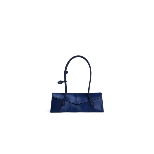 Alaia Le Teckel Flap Medium Bag in Haircalf, Blue | Shoulder & Crossbody Bags | Luxury Shoes 