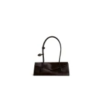 Alaia Le Teckel Flap Medium Bag in Haircalf, Chocolate | Shoulder & Crossbody Bags | Luxury Shoes 
