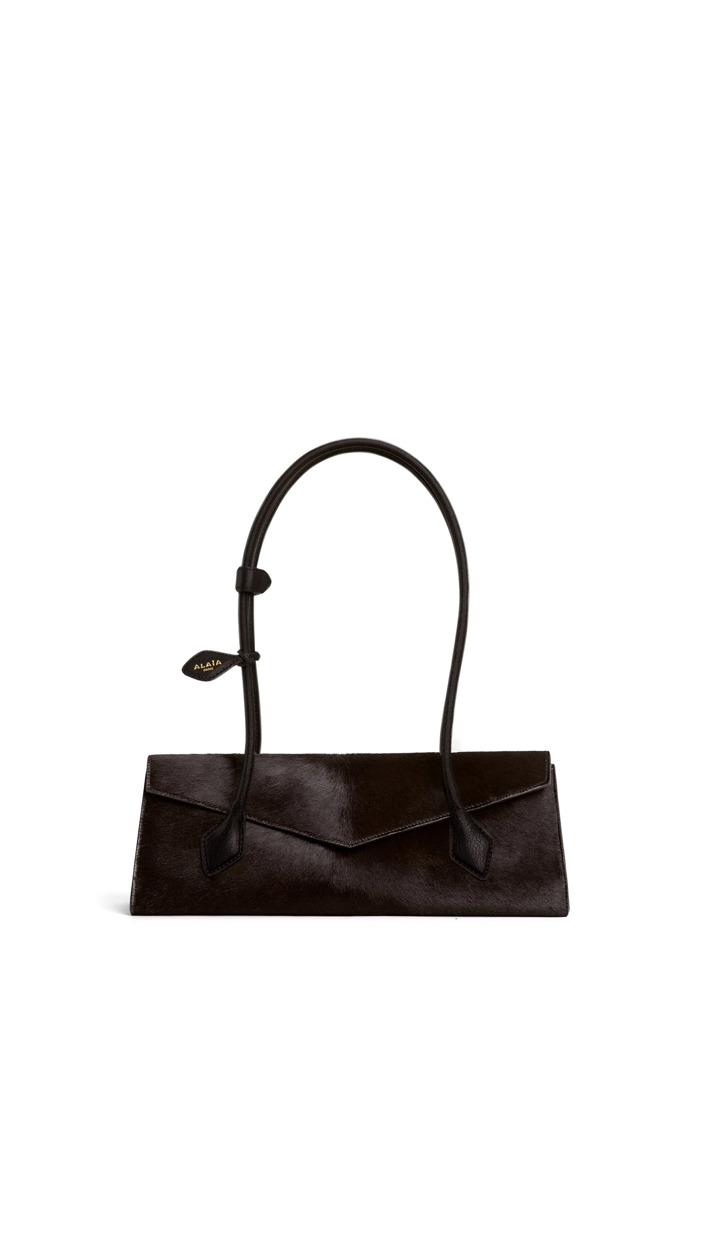 Alaia Le Teckel Flap Medium Bag in Haircalf, Chocolate Alaia Le Teckel Flap Medium Bag in Haircalf, Chocolate | Shoulder & Crossbody Bags | Luxury Shoes
