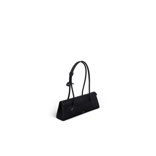 Alaia Le Teckel Flap Medium Bag in Shiny Goatskin, Black | Shoulder & Crossbody Bags | Luxury Shoes 