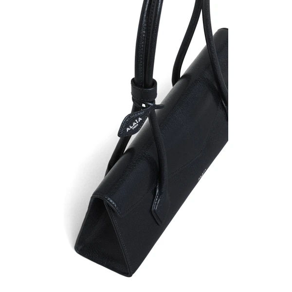 Alaia Le Teckel Flap Medium Bag in Shiny Goatskin, Black | Shoulder & Crossbody Bags | Luxury Shoes 