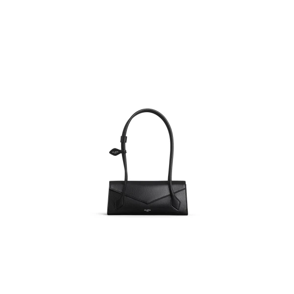 Alaia Le Teckel Flap Small Bag in Shiny Goatskin, Black | Shoulder & Crossbody Bags | Luxury Shoes 