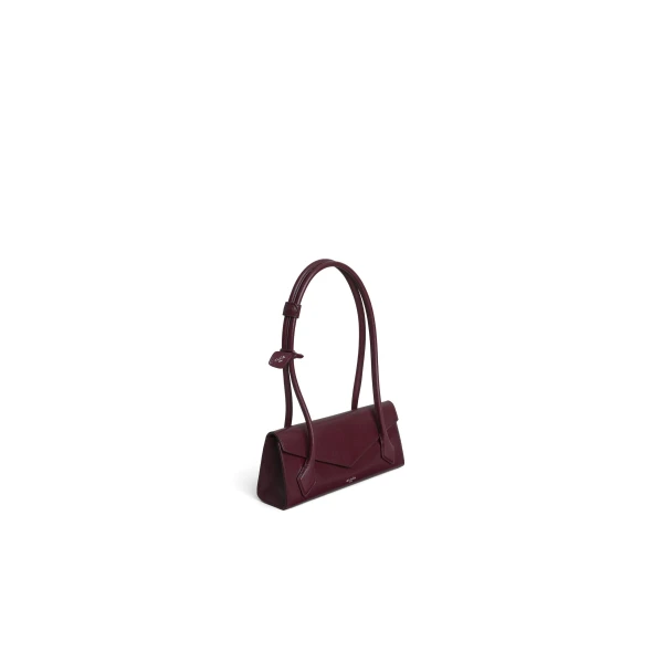 Alaia Le Teckel Flap Small Bag in Shiny Goatskin, Garnet Red | Shoulder & Crossbody Bags | Luxury Shoes 