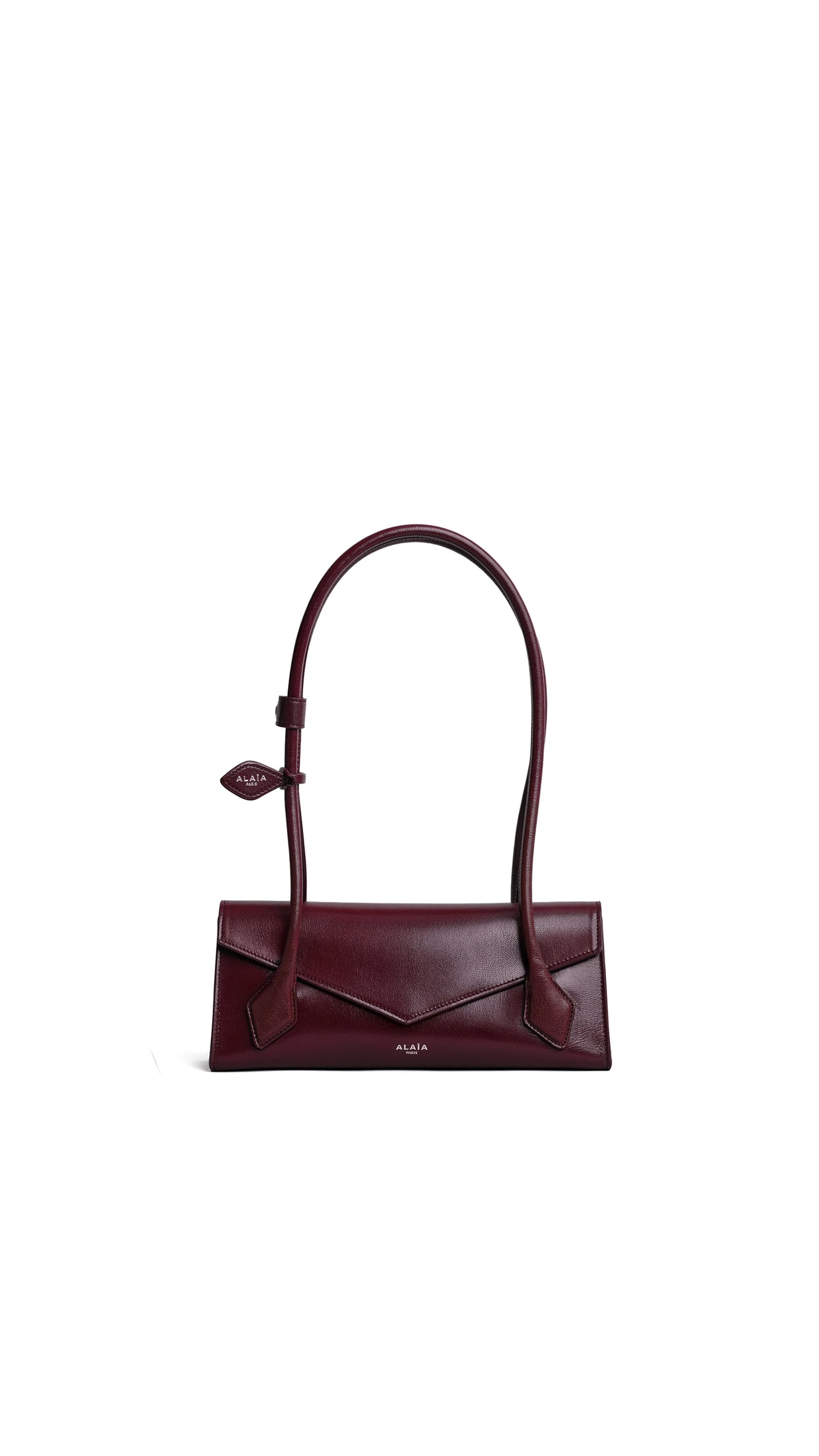 Alaia Le Teckel Flap Small Bag in Shiny Goatskin, Garnet Red Alaia Le Teckel Flap Small Bag in Shiny Goatskin, Garnet Red | Shoulder & Crossbody Bags | Luxury Shoes