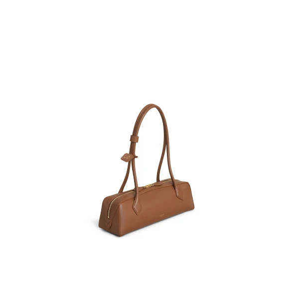 Alaia Le Teckel Medium Bag in Calfskin, Amber | Shoulder & Crossbody Bags | Luxury Shoes 