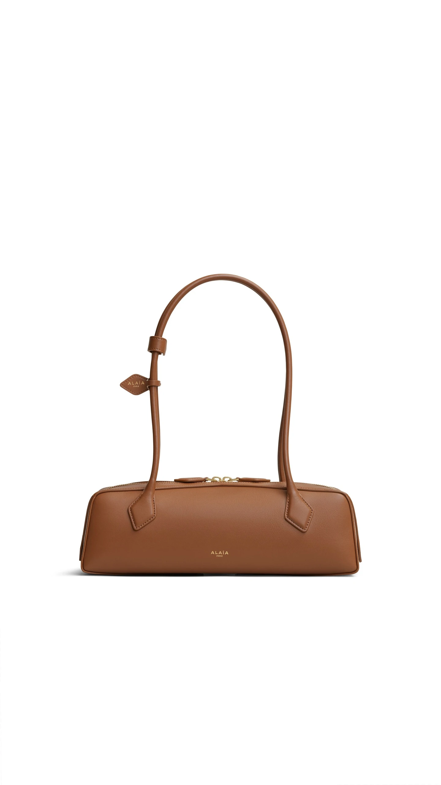 Alaia Le Teckel Medium Bag in Calfskin, Amber Alaia Le Teckel Medium Bag in Calfskin, Amber | Shoulder & Crossbody Bags | Luxury Shoes