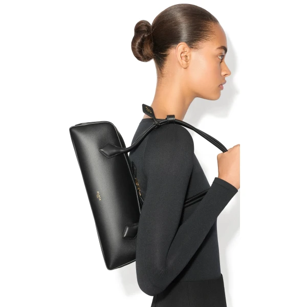 Alaia Le Teckel Medium Bag in Calfskin, Black | Shoulder & Crossbody Bags | Luxury Shoes 