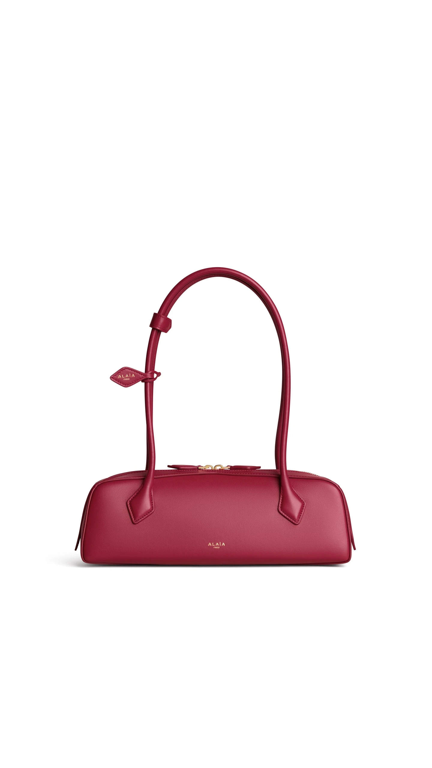 Alaia Le Teckel Medium Bag in Calfskin, Carmine Alaia Le Teckel Medium Bag in Calfskin, Carmine | Shoulder & Crossbody Bags | Luxury Shoes