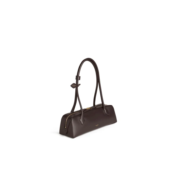 Alaia Le Teckel Medium Bag in Calfskin, Dark Brown | Shoulder & Crossbody Bags | Luxury Shoes 