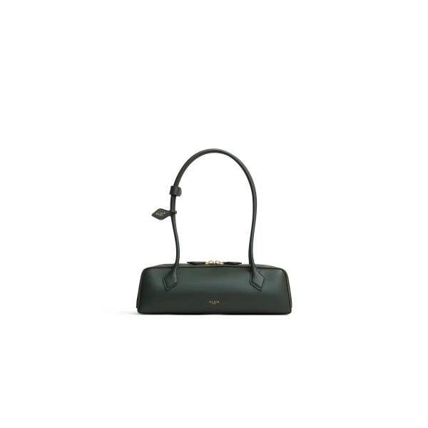 Alaia Le Teckel Medium Bag in Calfskin, Lichen | Shoulder & Crossbody Bags | Luxury Shoes 