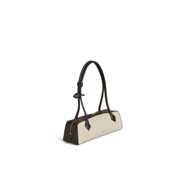Alaia Le Teckel Medium Bag in Canvas, Natural | Shoulder & Crossbody Bags | Luxury Shoes 