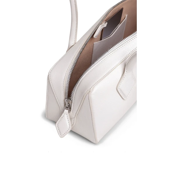 Alaia Le Teckel Medium Bag in Goatskin, Ivory | Shoulder & Crossbody Bags | Luxury Shoes 