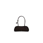 Alaia Le Teckel Medium Bag in Merino Shearling, Chestnut | Shoulder & Crossbody Bags | Luxury Shoes 