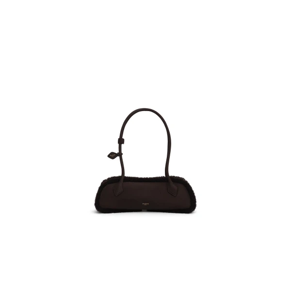Le Teckel Medium Bag in Merino Shearling, Chestnut