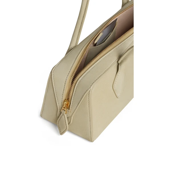 Alaia Le Teckel Medium Bag in Nubuck, Almond Green | Shoulder & Crossbody Bags | Luxury Shoes 