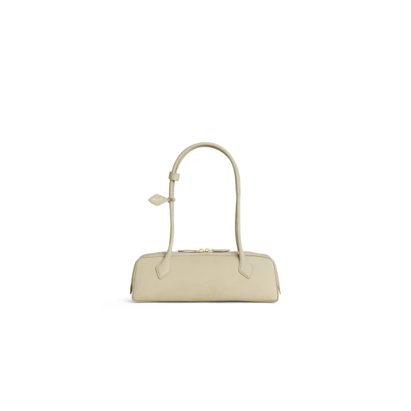 Alaia Le Teckel Medium Bag in Nubuck, Almond Green | Shoulder & Crossbody Bags | Luxury Shoes 