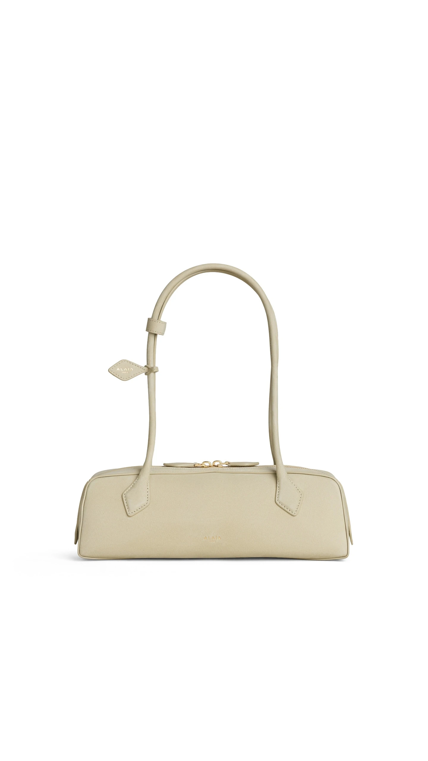 Alaia Le Teckel Medium Bag in Nubuck, Almond Green Alaia Le Teckel Medium Bag in Nubuck, Almond Green | Shoulder & Crossbody Bags | Luxury Shoes