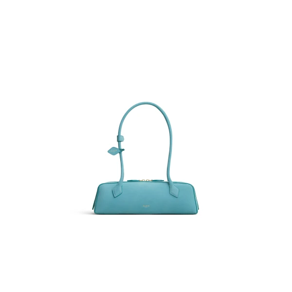 Alaia Le Teckel Medium Bag in Nubuck, Apatite | Shoulder & Crossbody Bags | Luxury Shoes 