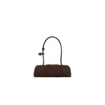Alaia Le Teckel Medium Bag in Nubuck, Brown and Gold | Shoulder & Crossbody Bags | Luxury Shoes 