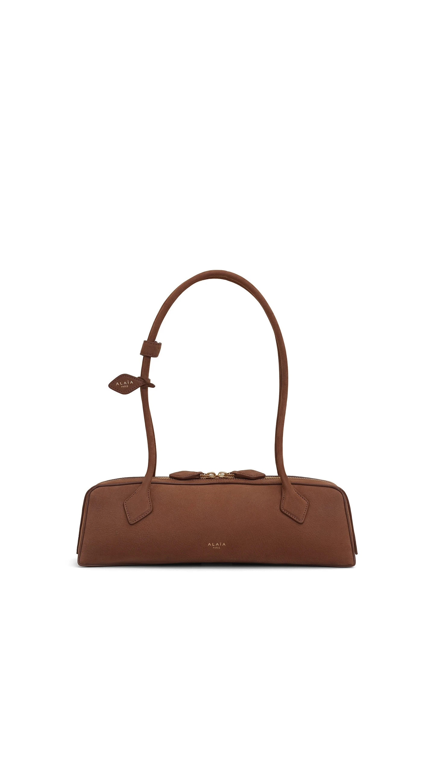 Alaia Le Teckel Medium Bag in Nubuck, Brown Alaia Le Teckel Medium Bag in Nubuck, Brown | Shoulder & Crossbody Bags | Luxury Shoes