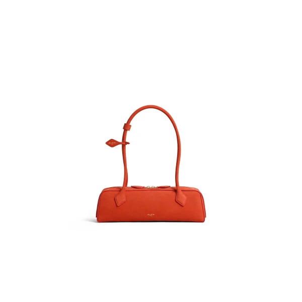 Alaia Le Teckel Medium Bag in Nubuck, Burnt Orange | Shoulder & Crossbody Bags | Luxury Shoes 