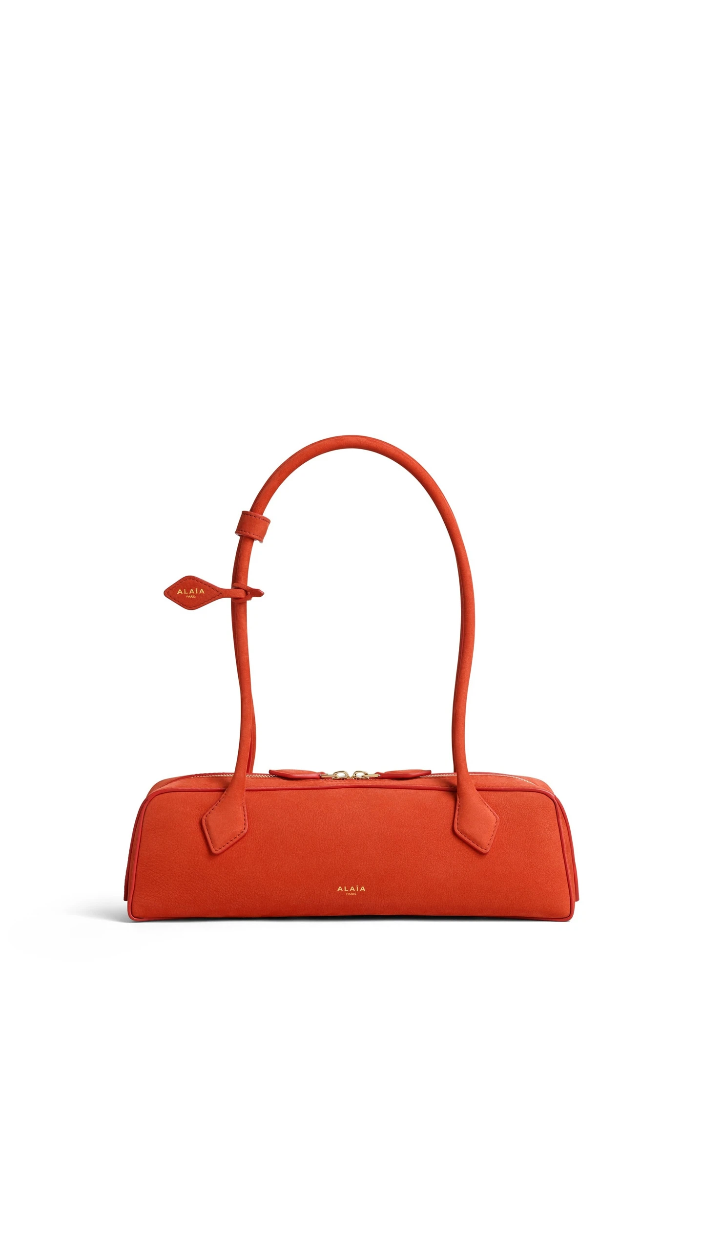 Alaia Le Teckel Medium Bag in Nubuck, Burnt Orange Alaia Le Teckel Medium Bag in Nubuck, Burnt Orange | Shoulder & Crossbody Bags | Luxury Shoes