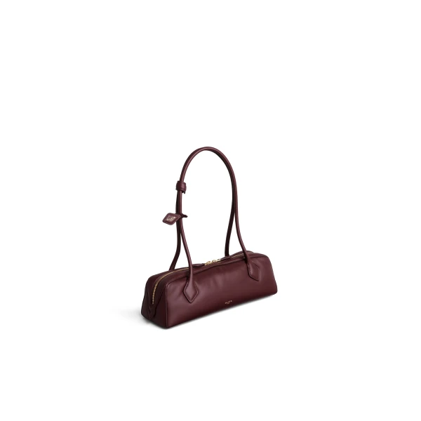 Alaia Le Teckel Medium Bag in Padded Leather, Garnet Red | Shoulder & Crossbody Bags | Luxury Shoes 