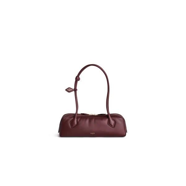 Alaia Le Teckel Medium Bag in Padded Leather, Garnet Red | Shoulder & Crossbody Bags | Luxury Shoes 